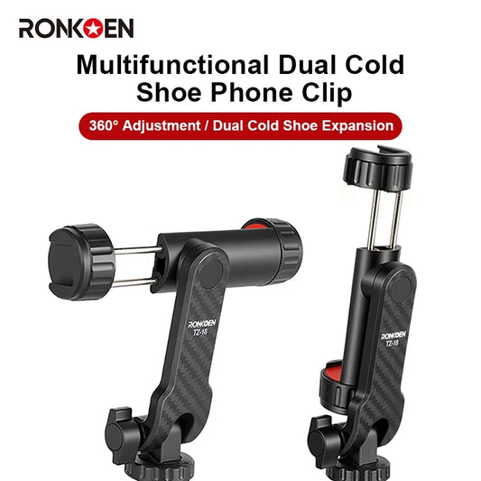TZ-18 for Samsung Iphone Xiaomi Cellphone Universal 360° Mobile Phone Clip Holder for 1/4 Screw Tripod Mount Adapter